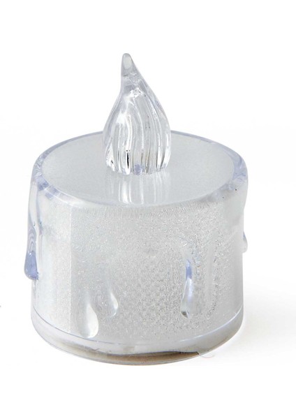 Dekoratif Leila Pilli Mum - Beyaz - 3,5x5 cm