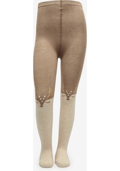 Pretty Sweet Deer Bej Külotlu Çorap