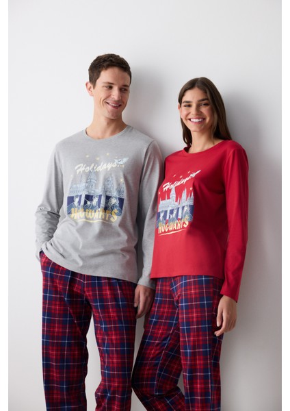 New York Hogwarts Çok Renkli Pantolon Pijama Takımı