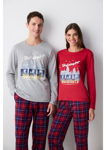 New York Hogwarts Çok Renkli Pantolon Pijama Takımı