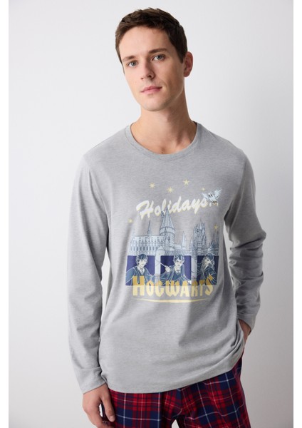 New York Hogwarts Çok Renkli Pantolon Pijama Takımı