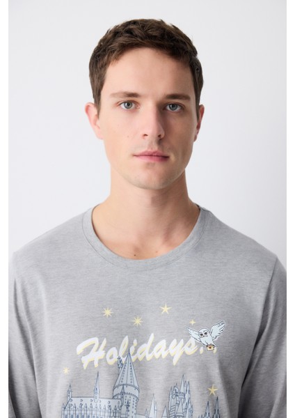 New York Hogwarts Çok Renkli Pantolon Pijama Takımı