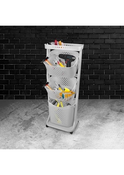 Plastik Kat Kat Sepet Organizeri No4 Açık Gri modelleri