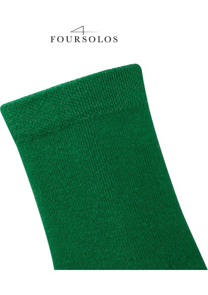 Foursolos Kadın Pamuk Soket, 4'lü Kutu Çorap Yeşil, Mor, Sarı, Kırmızı indirimleri