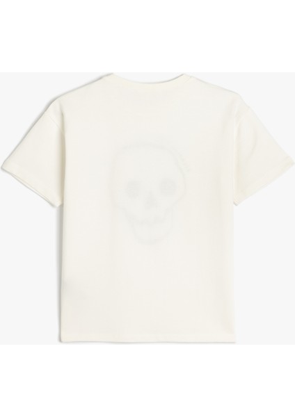 Oversize T-Shirt Kuru Kafa Baskılı Kısa Kollu Pamuklu fiyatları