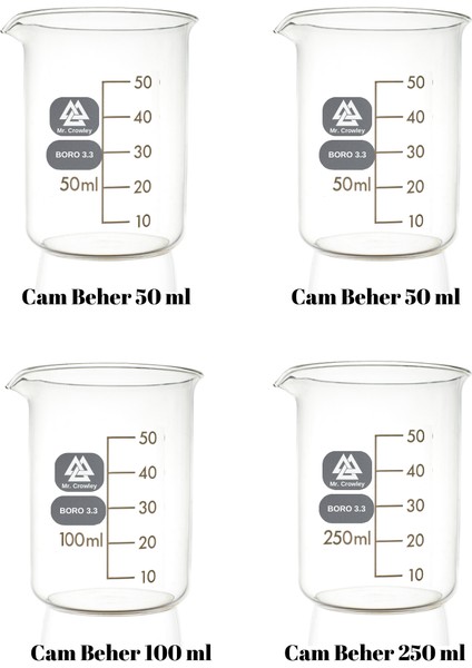 Cam Beher Setleri Kısa Form Laboratuvar