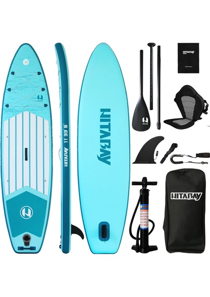 Koltuklu Hitabay Sup Paddle Board 335X84X15CM Şişme Sörf Tahtası Kamera Bağlantı Yeri-Premium Set