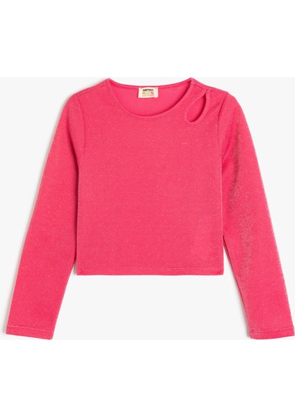 Bisiklet Yaka Slim Fit Uzun Kollu Bluz