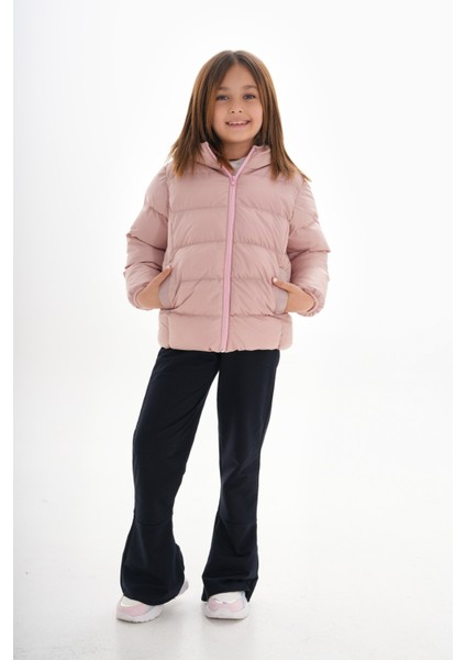 Kız Çocuk Pembe Dolumlu Iç Polarlı Kapüşonlu Kışlık Şişme Çocuk Mont Kaban fırsatları
