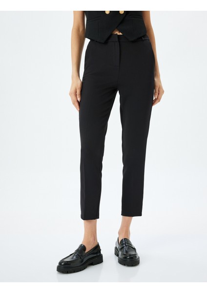 Yüksek Bel Slim Fit Cigarette Kumaş Pantolon modelleri