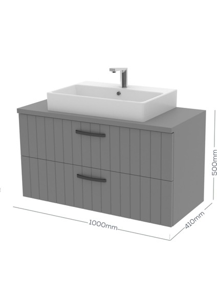 D10 Next Lavabo Dolabı Iki Çekmeceli 100 cm Lake Kapak