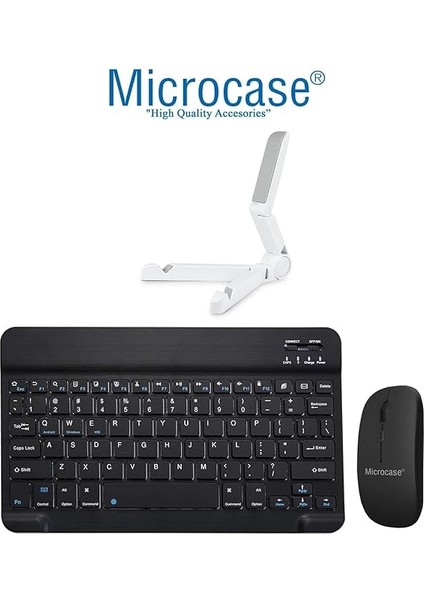 Samsung Galaxy Tab S10+ S10 Plus Tablet Için Türkçe Bluetooth Klavye+Mouse+Tablet Standı-Siyah AL8126