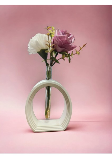 Elişi Hijyenik ve Eşsiz Masaüstü Modern ve Ölümsüz Vazo 15 cm x 13 cm x 4 cm