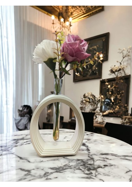 Elişi Hijyenik ve Eşsiz Masaüstü Modern ve Ölümsüz Vazo 15 cm x 13 cm x 4 cm modelleri