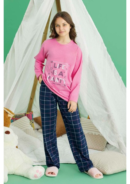 Genç Kız Aydoğan Pamuklu Pijama Takımı 240772 Pembe