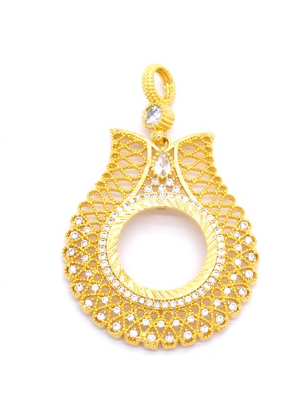 Bz Altın Kaplama Lale Model Çeyrek Çerçeve Kolye Ucu TGR-442