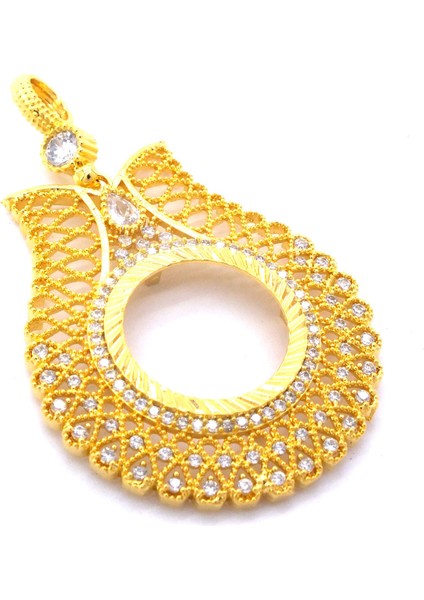 Bz Altın Kaplama Lale Model Çeyrek Çerçeve Kolye Ucu TGR-442 modelleri