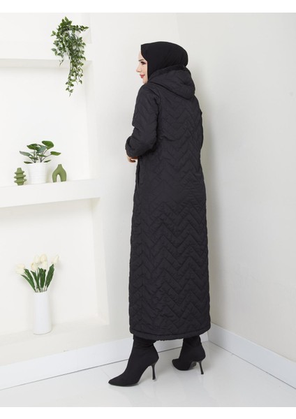 Nermin Büyük Beden Kadın Tesettür Içi Kürklü Tam Boy Kapitone Mont fiyatları