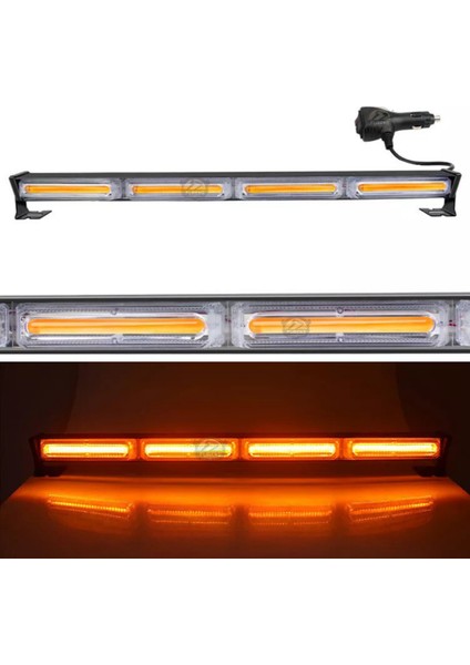 Turuncu Tepe Çakar Bar LED 60CM 12-24V Off Road Çekici Traktör Ikaz Lambası Çakar 15 Modlu