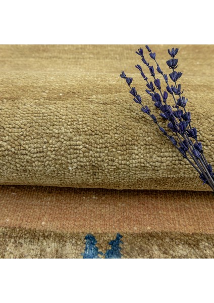 Benet El Dokuma Kahverengi Yün Halı 93X133 cm fırsatları