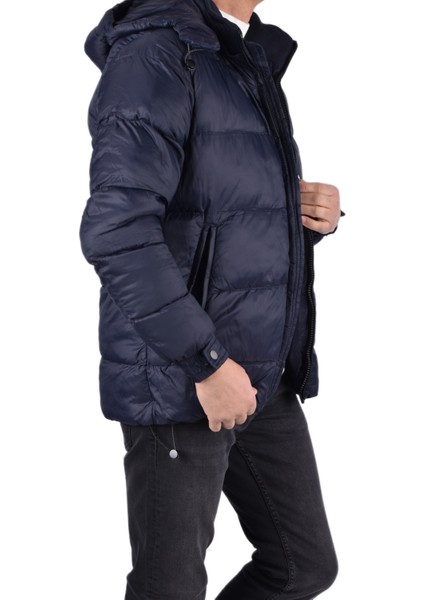 BRG-80177 Kapüşonlu Mont /lacivert/3xl