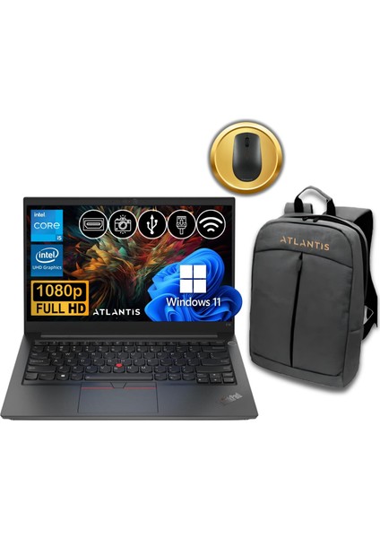 Thinkpad E15 G4 İ5-1235U 8gb 512GB M.2 SSD 21E6005ATX ATL25 15.6" W11PRO Notebook+Çanta&mouse