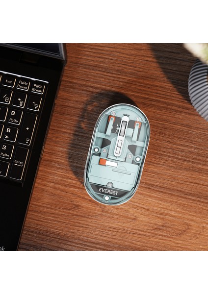 SM-BT29 Glassy Mavi Transparan 2in1 Bluetooth ve 2.4ghz Kablosuz Mouse