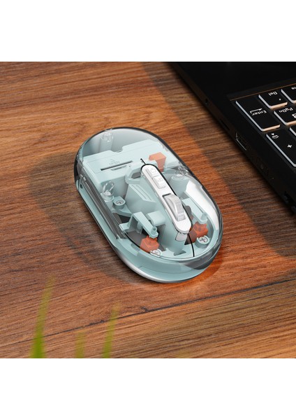 SM-BT29 Glassy Mavi Transparan 2in1 Bluetooth ve 2.4ghz Kablosuz Mouse