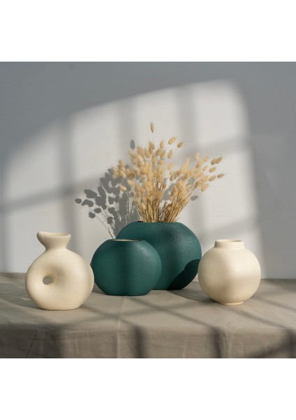 Dea'rt Istanbul Minimal Seri Pastel Seramik Vazo Seti