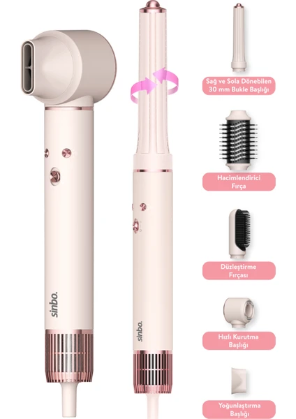 Pro Airwrap Compact Uzun Multi-Styler Hava Üfleme 5in1 Saç Şekillendirici Bldc Motor SHD-1719