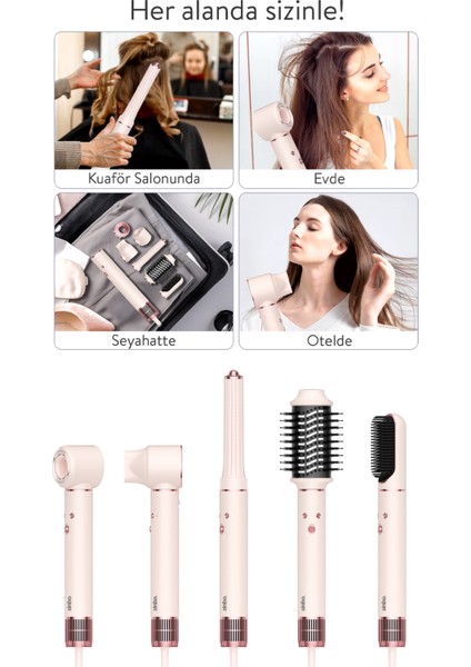 Pro Airwrap Compact Uzun Multi-Styler Hava Üfleme 5in1 Saç Şekillendirici Bldc Motor SHD-1719