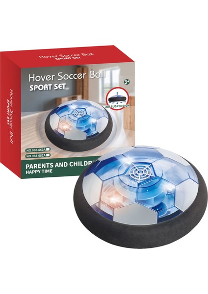 Hover Ball Havada Kayan Futbol Topu Ev Içi Futbol Topu Işıklı Pilli Mavi