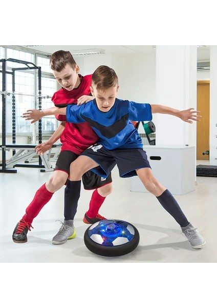 Hover Ball Havada Kayan Futbol Topu Ev Içi Futbol Topu Işıklı Pilli Mavi