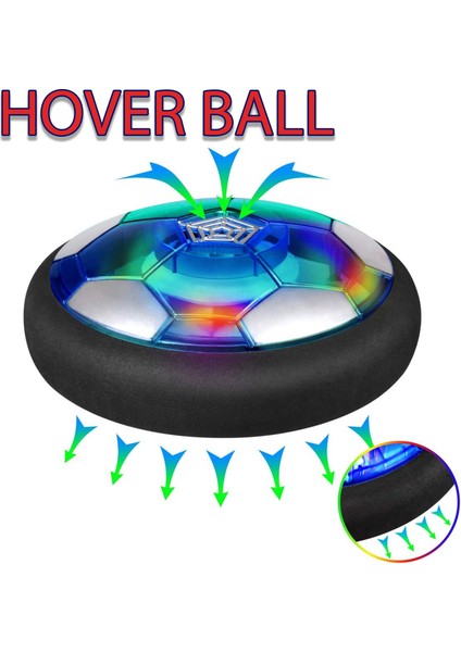 Hover Ball Havada Kayan Futbol Topu Ev Içi Futbol Topu Işıklı Pilli Mavi