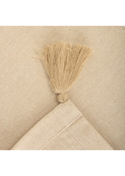 Soft Lole Püsküllü Runner - Bej - 50X150 cm