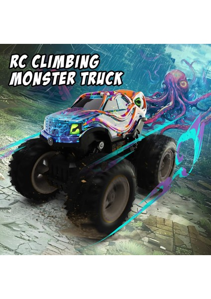 Işıklı Gövde 1:20 2.4ghz Uzaktan Kumandalı Şarjlı Araba Bigfoot Climbing Car Rock Crawler Renkli