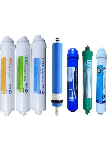 Su Arıtma Cihazı 7 Aşama Filtre Seti Kapalı Kasa Su Arıtma Ph (Alkali) ve Mineralli Filtre Seti fiyatları