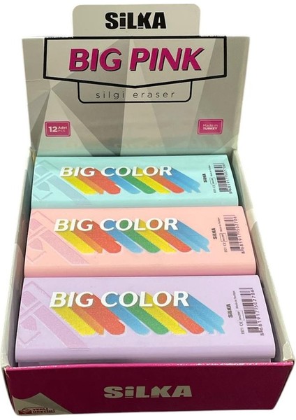 Big Pink Dev Silgi 12 'li ( 1 Paket )  Made In Türkiye