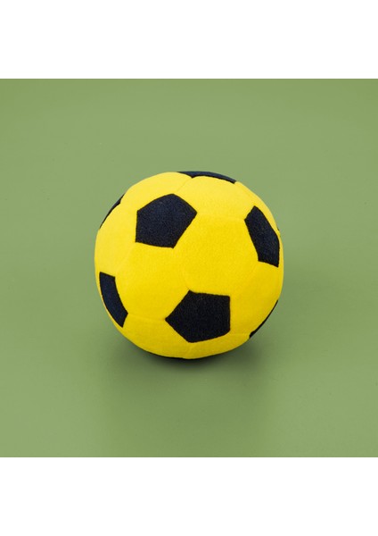 Soft Futbol Topu Figürlü Yastık - Sarı / Lacivert - 30X30 cm