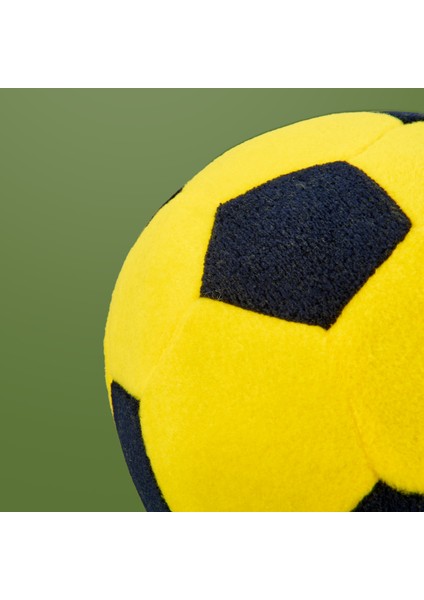 Soft Futbol Topu Figürlü Yastık - Sarı / Lacivert - 30X30 cm