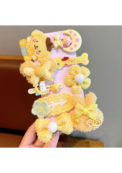 Kız Çocuk Saç Tokası Saç Aksesuarları Çocuk Süslemeleri Açık Sarı Set (Yurt Dışından)