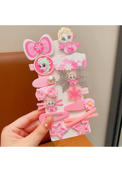 Kız Çocuk Tokalı Toka Çocuk Süslemeleri Sakura Pembe Aisha 14 Parçalı Set (Yurt Dışından)