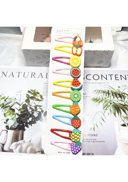 Kızlar Tokalar Saç Aksesuarları Çocuk Dekorasyon Toka Meyve Tokaları 10 Adet (Yurt Dışından)