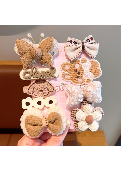 Kahverengi Kelebek Kız Saç Aksesuarı Toka Kemer Sevimli Çizgi Kız Süsleme (Yurt Dışından)