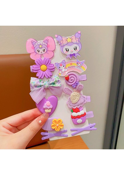 Kızlar Toka Firkete Çocuk Dekorasyonu Gökkuşağı Kurome 12 Parça Set (Yurt Dışından)