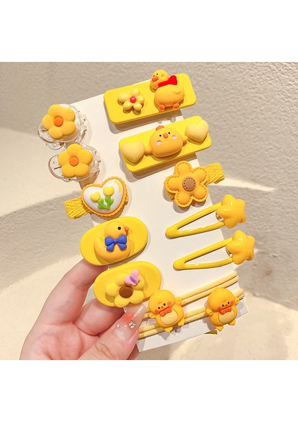 Kızlar Tokalar Saç Aksesuarları Çocuk Dekorasyon Tokası Sarı Civciv 12 Parçalı Set (Yurt Dışından)