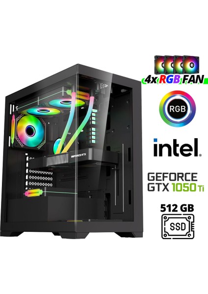 XSR981 I5 4570 16GB Ram 512GB SSD 4gb GTX1050 Ti Ekran Kartı Masaüstü Oyuncu Bilgisayarı