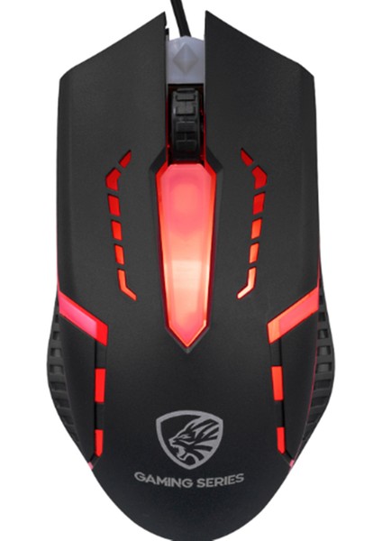 Gamy Siyah USB Kırmızı Tuşlu Q Gaming Oyuncu Klavye + Mouse Set Hyk-46