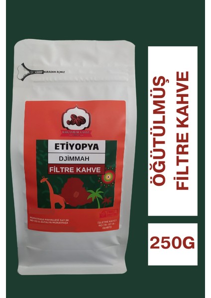Etiyopya Filtre Kahve Öğütülmüş Filtre Kahve 250 gr