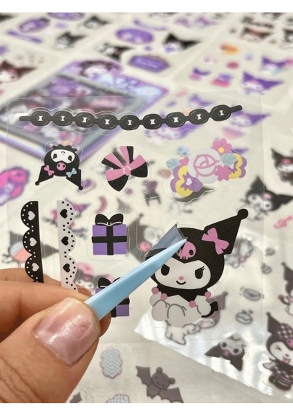 Sanrio Karakter Kuromi 25 Yaprak Pet Sticker Set Mavi Paket fiyatları